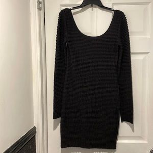 BCBGMAXAZARIA “Sheyna” Black Dress, Scoop neck front & back, fully lined Size M.